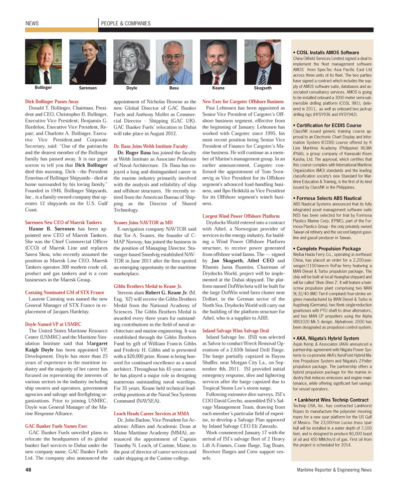 Maritime Reporter Magazine, page 48,  Feb 2012