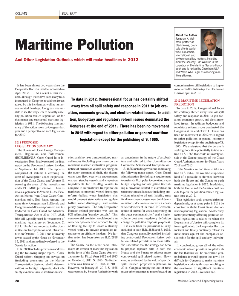 Maritime Reporter Magazine, page 20,  Mar 2012