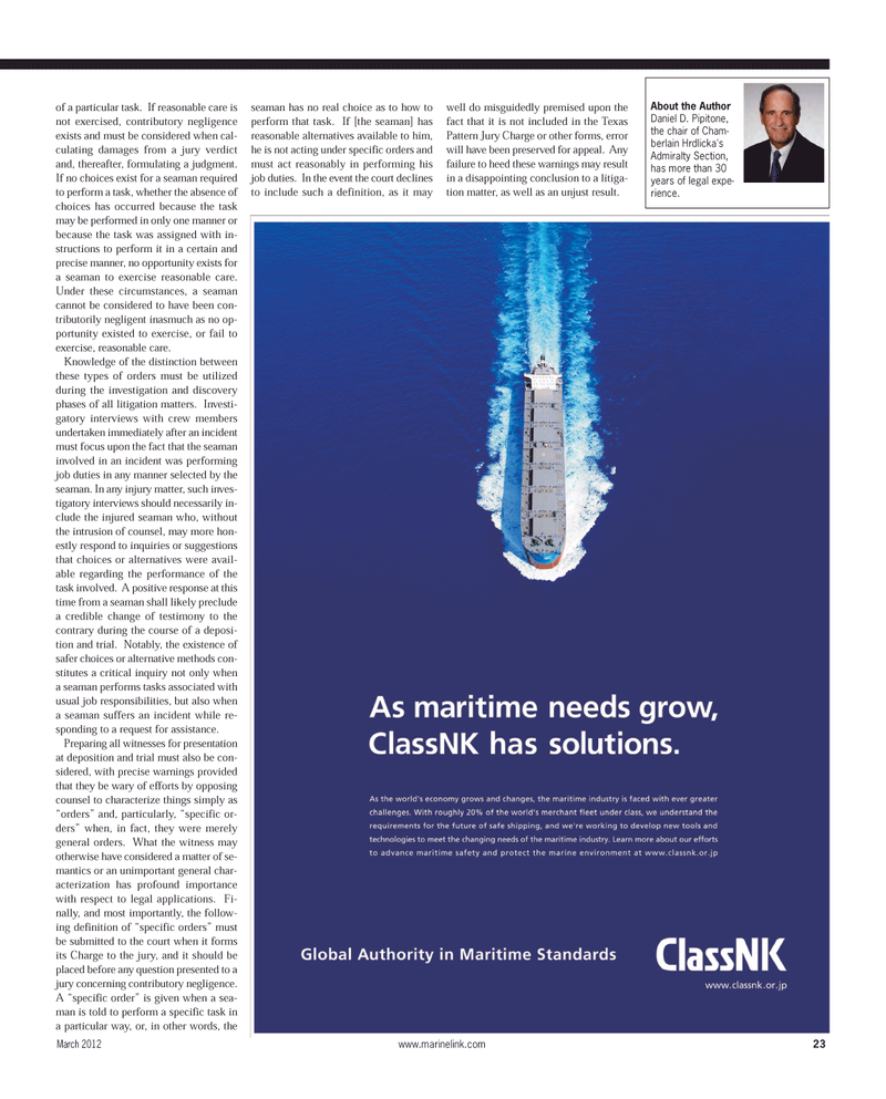 Maritime Reporter Magazine, page 23,  Mar 2012