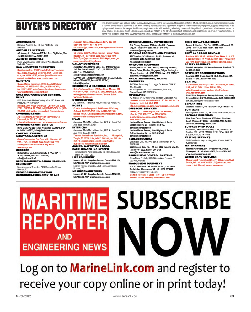 Maritime Reporter Magazine, page 89,  Mar 2012