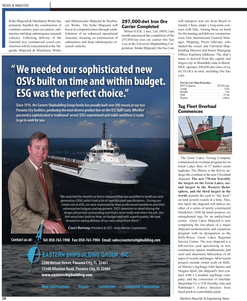 Maritime Reporter Magazine, page 26,  Apr 2012