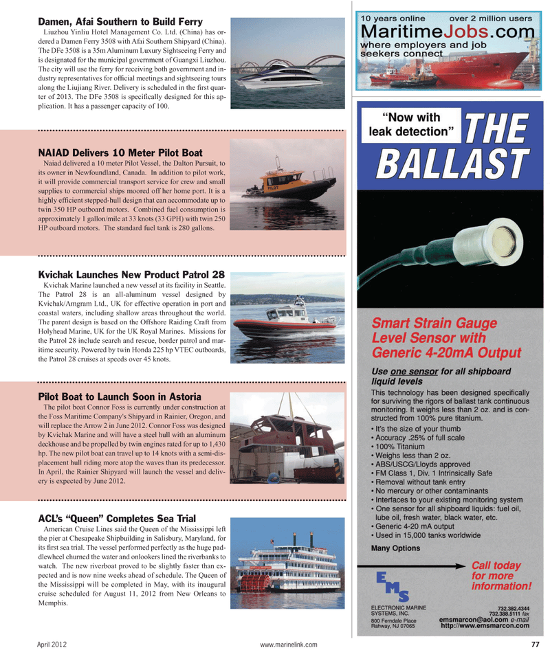 Maritime Reporter Magazine, page 81,  Apr 2012