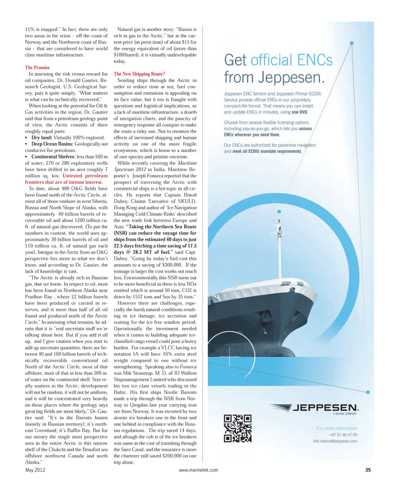 Maritime Reporter Magazine, page 35,  May 2012