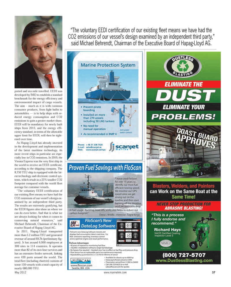 Maritime Reporter Magazine, page 37,  May 2012