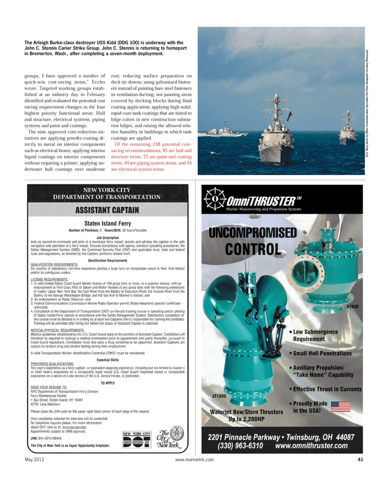 Maritime Reporter Magazine, page 41,  May 2012