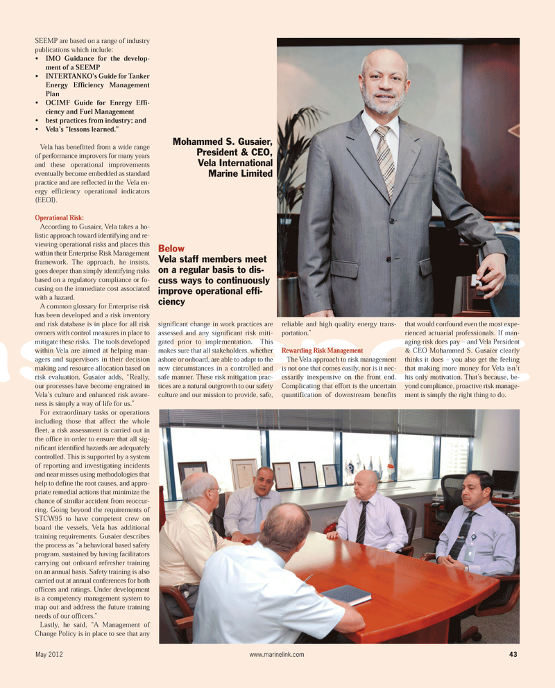 Maritime Reporter Magazine, page 43,  May 2012