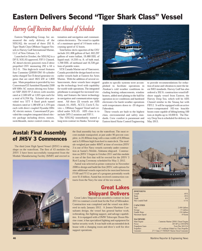 Maritime Reporter Magazine, page 46,  May 2012