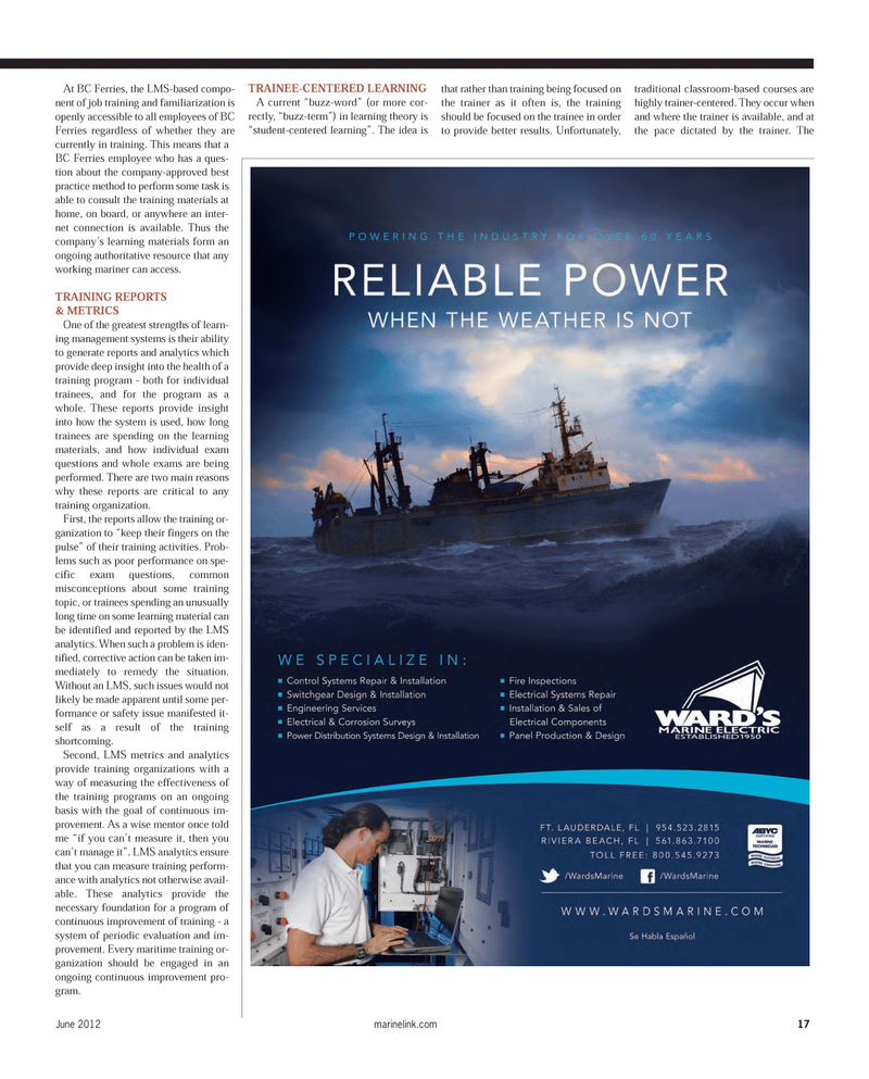 Maritime Reporter Magazine, page 17,  Jun 2012