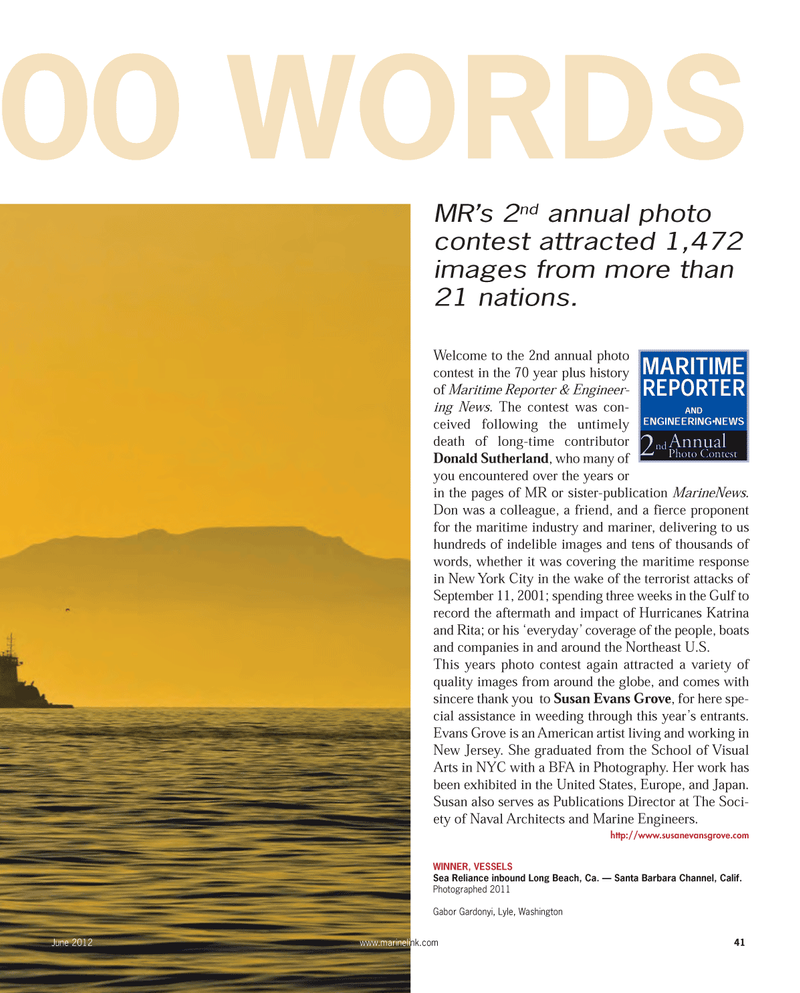 Maritime Reporter Magazine, page 41,  Jun 2012