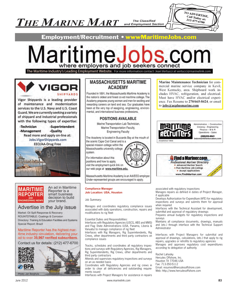 Maritime Reporter Magazine, page 83,  Jun 2012