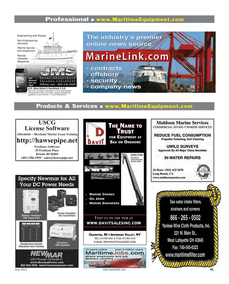 Maritime Reporter Magazine, page 85,  Jun 2012