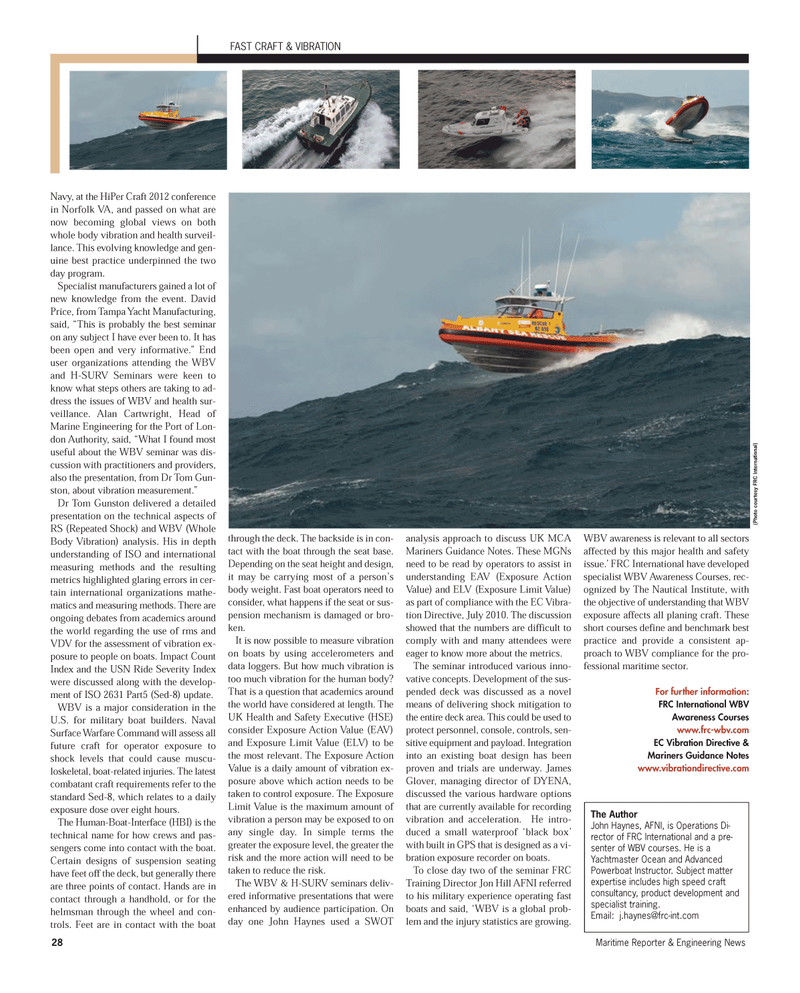 Maritime Reporter Magazine, page 28,  Aug 2012