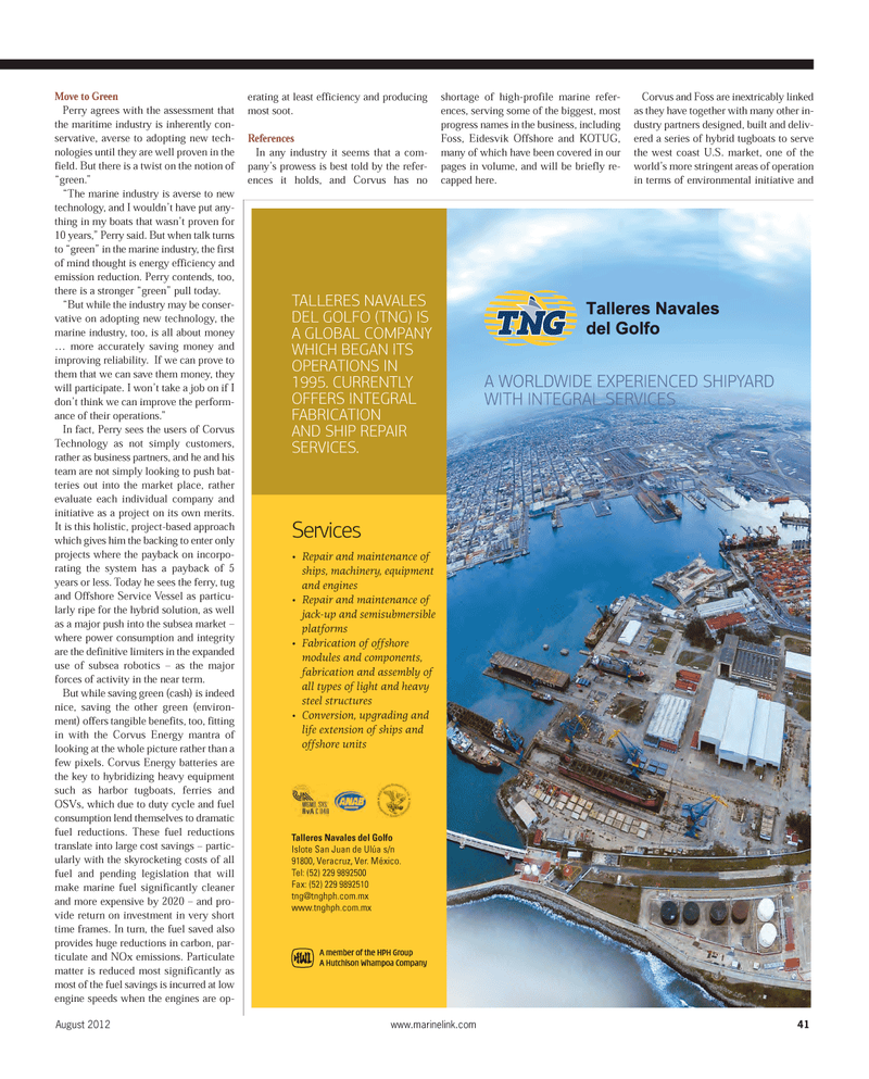Maritime Reporter Magazine, page 41,  Aug 2012