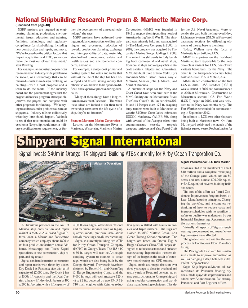 Maritime Reporter Magazine, page 50,  Aug 2012