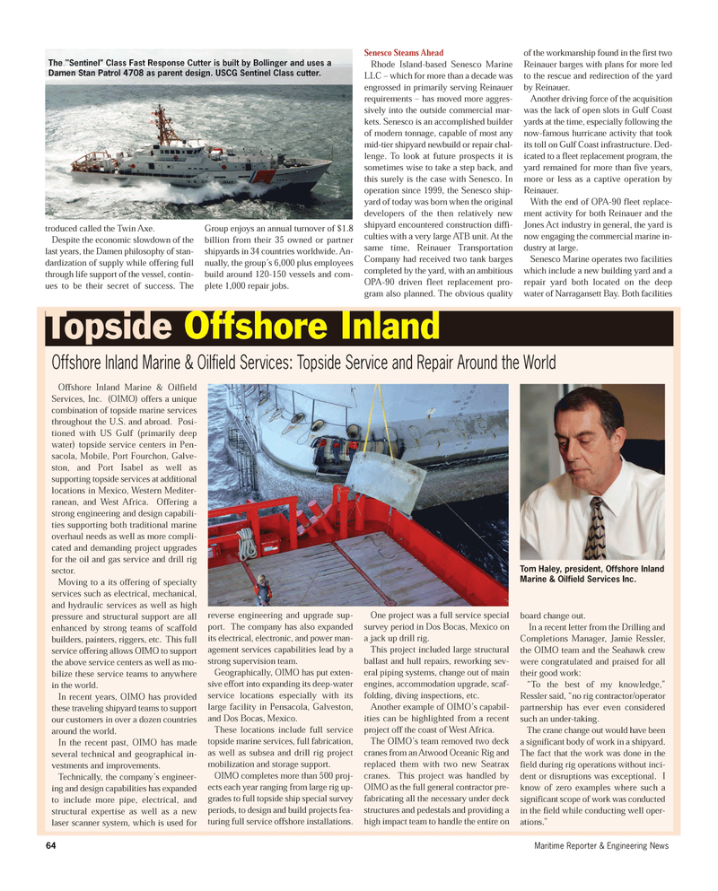 Maritime Reporter Magazine, page 64,  Aug 2012