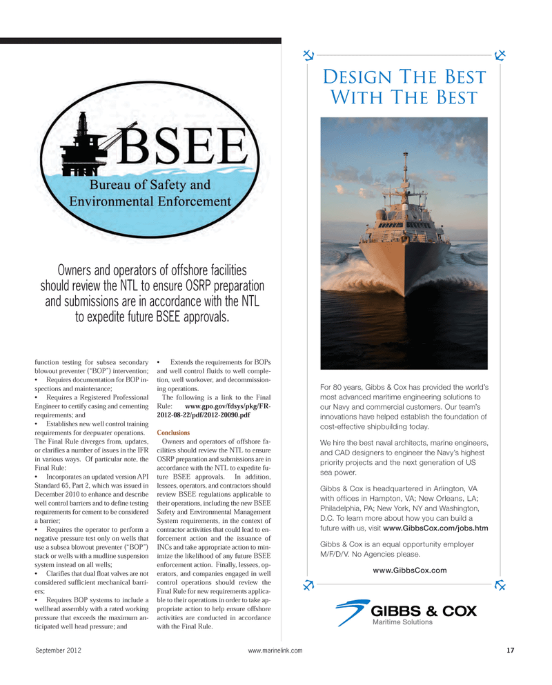 Maritime Reporter Magazine, page 17,  Sep 2012