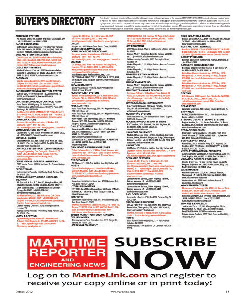 Maritime Reporter Magazine, page 57,  Oct 2012