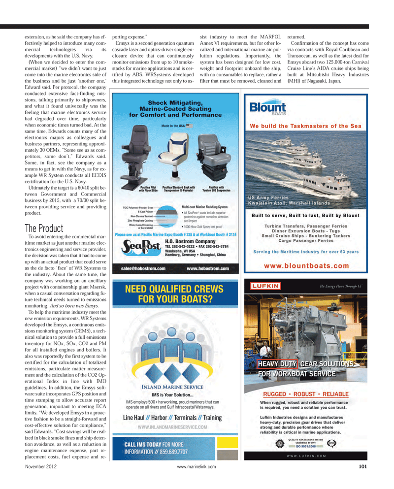 Maritime Reporter Magazine, page 101,  Nov 2012