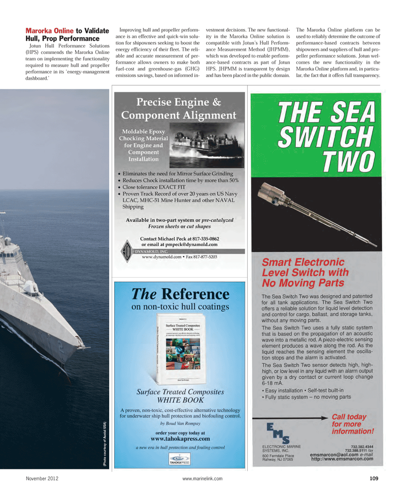 Maritime Reporter Magazine, page 109,  Nov 2012