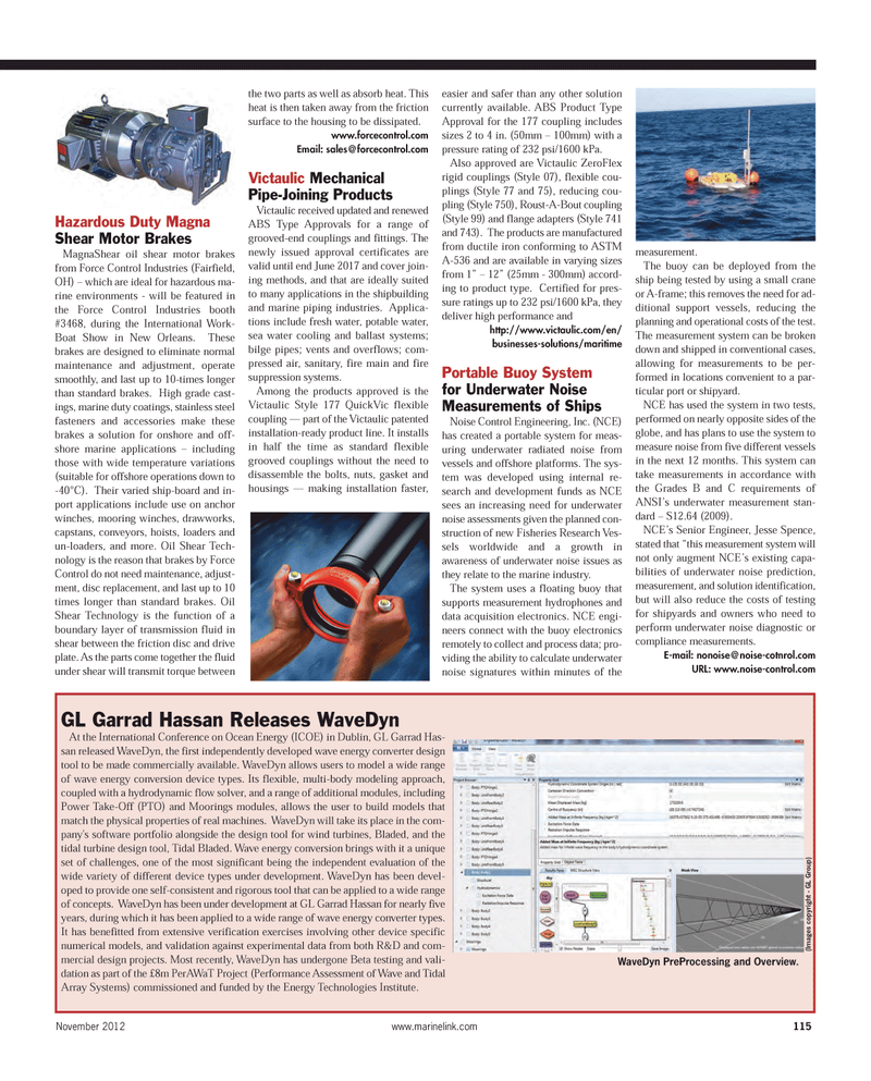 Maritime Reporter Magazine, page 115,  Nov 2012