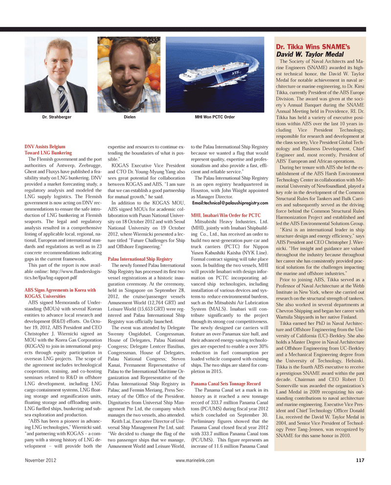 Maritime Reporter Magazine, page 117,  Nov 2012