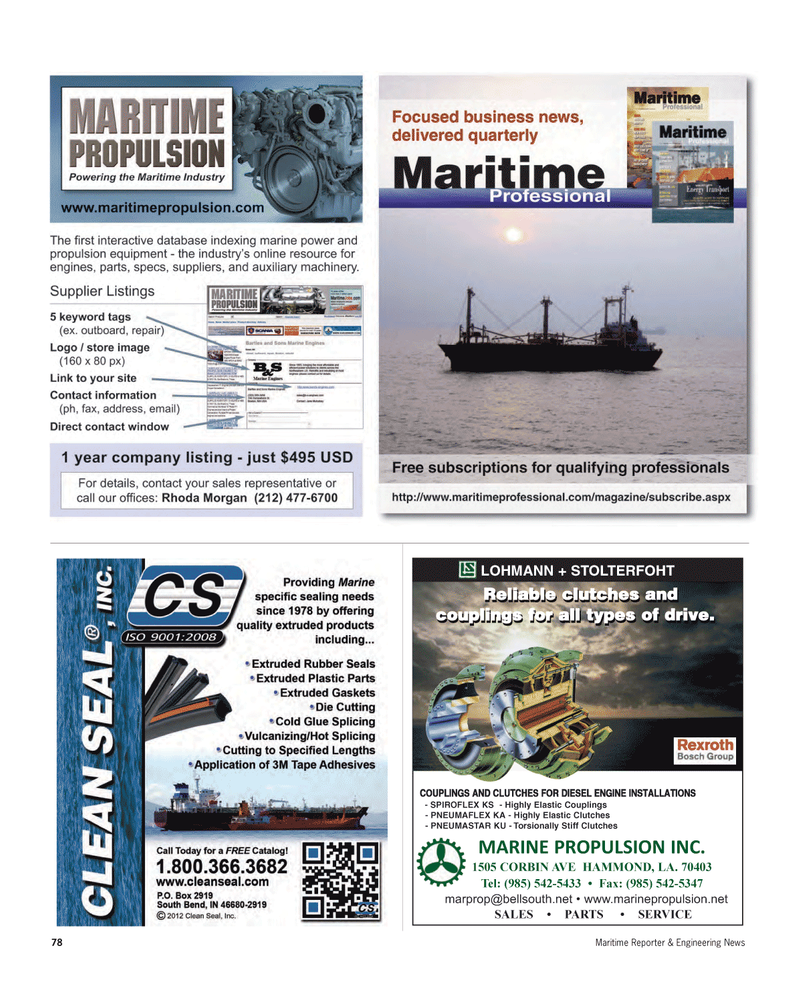 Maritime Reporter Magazine, page 78,  Nov 2012