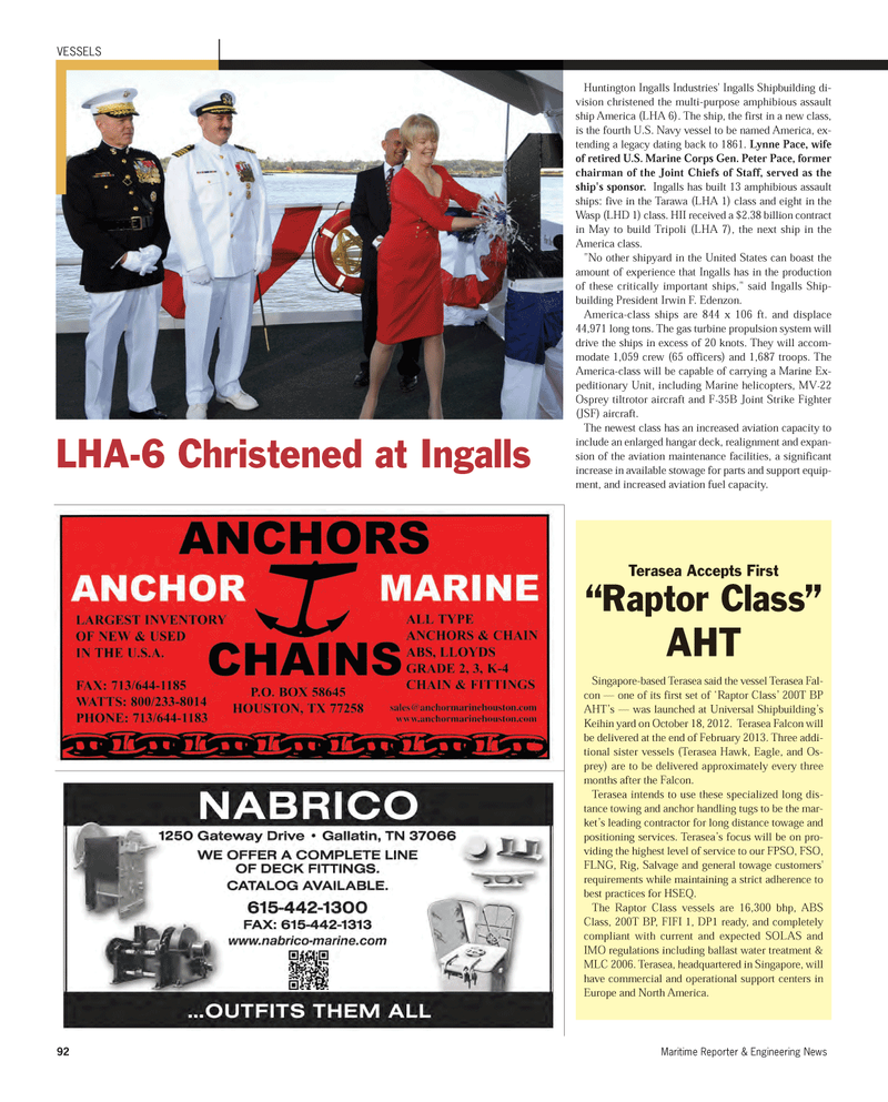 Maritime Reporter Magazine, page 92,  Nov 2012