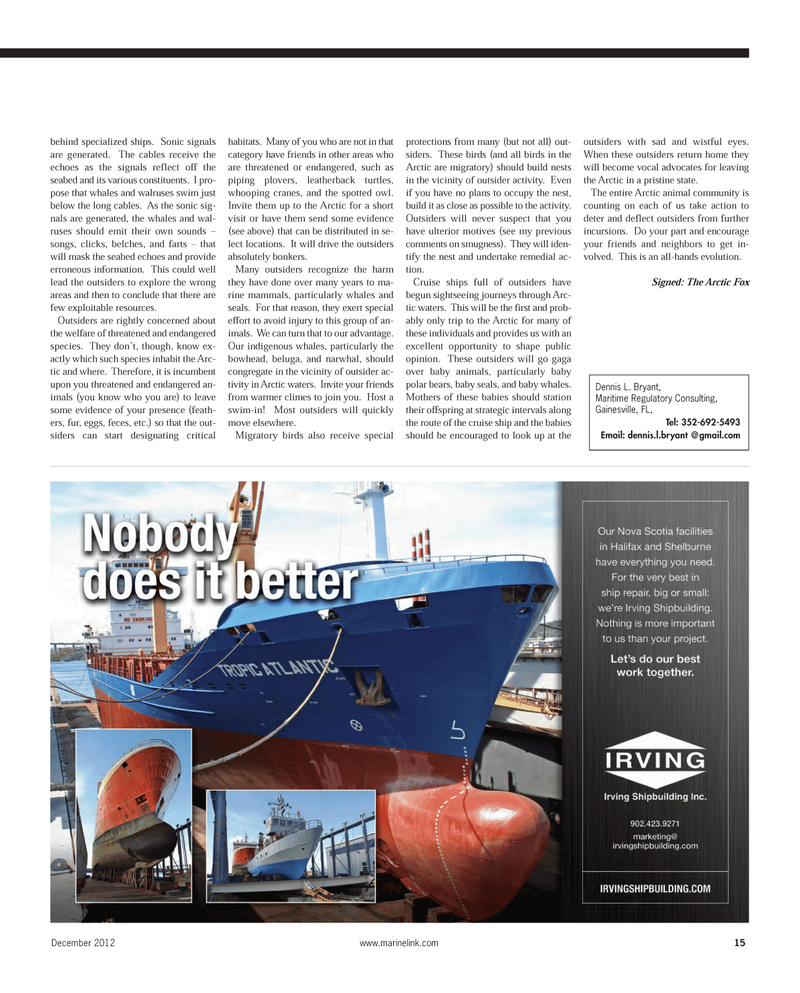 Maritime Reporter Magazine, page 15,  Dec 2012