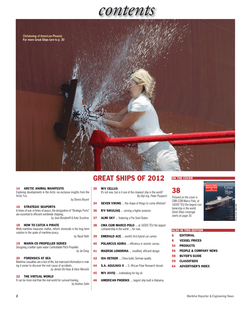 Maritime Reporter Magazine, page 2,  Dec 2012