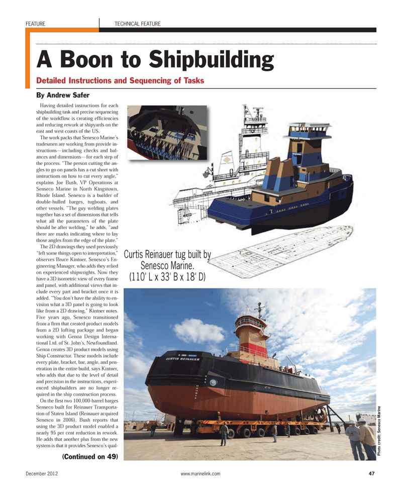 Maritime Reporter Magazine, page 47,  Dec 2012