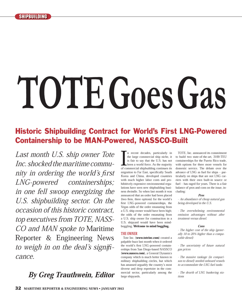 Maritime Reporter Magazine, page 32,  Jan 2013