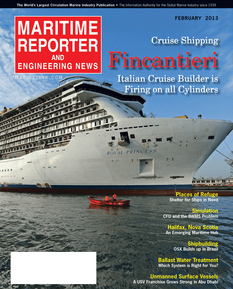 Maritime Reporter Magazine Cover Feb 2013 - Cruise & Passenger Vessel