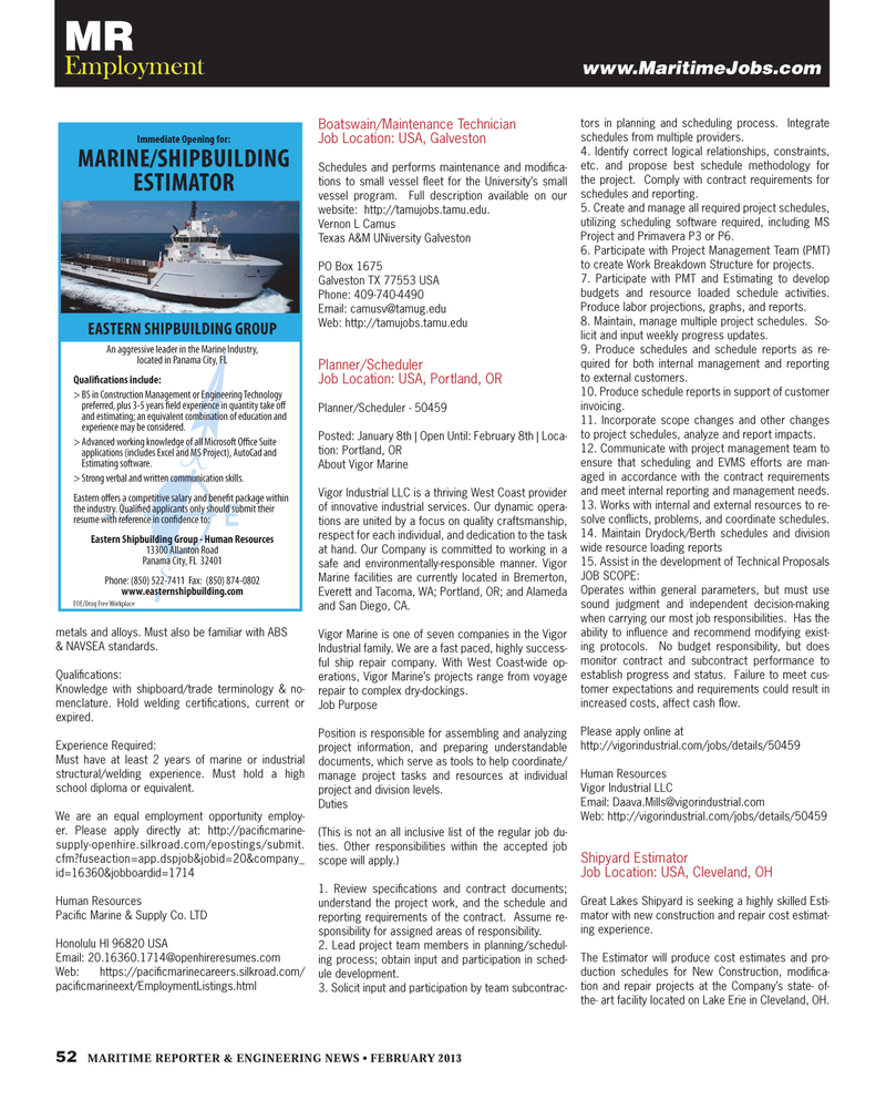 Maritime Reporter Magazine, page 52,  Feb 2013