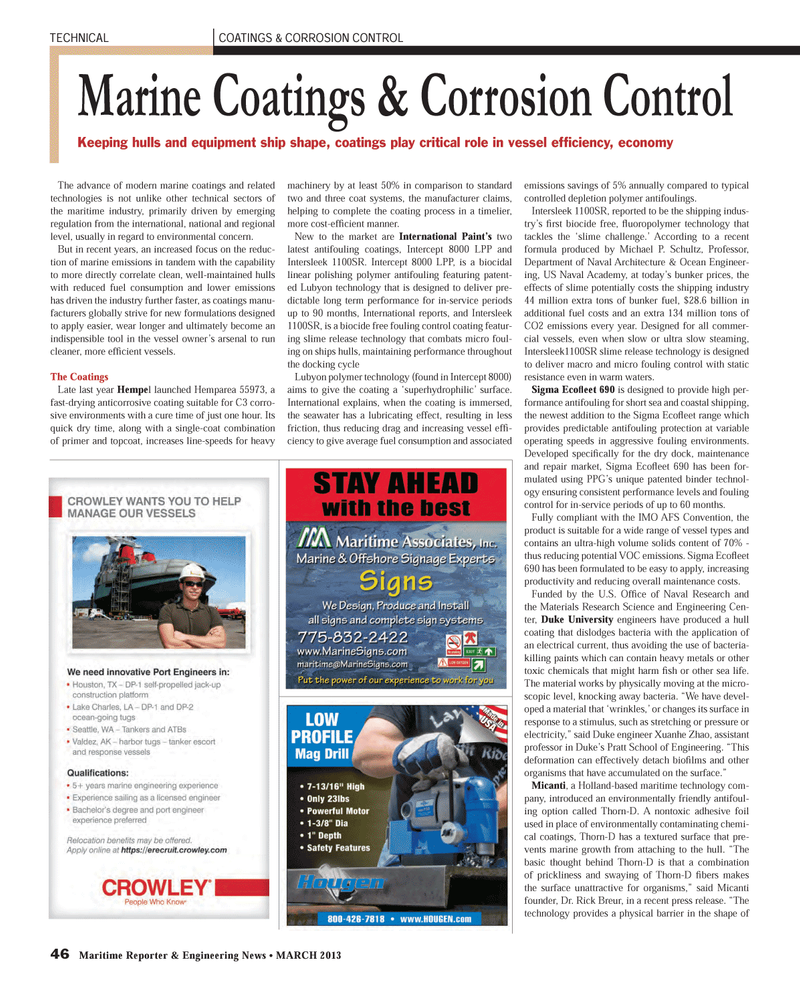 Maritime Reporter Magazine, page 46,  Mar 2013