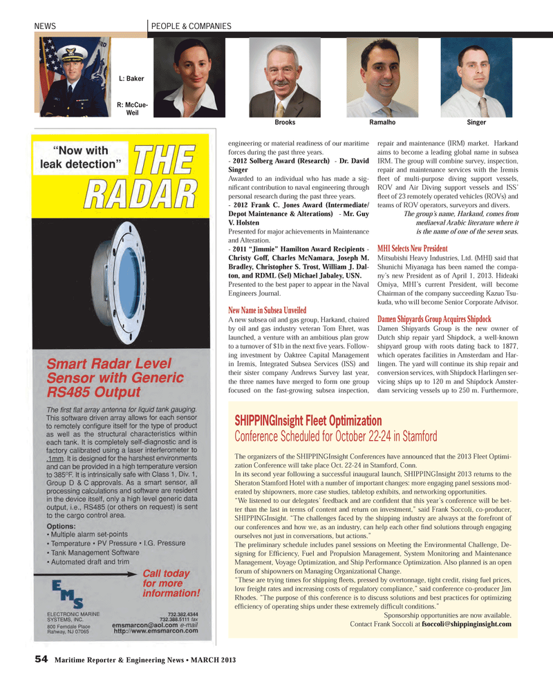 Maritime Reporter Magazine, page 54,  Mar 2013