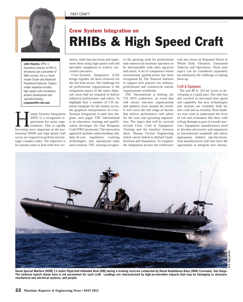 Maritime Reporter Magazine, page 22,  May 2013
