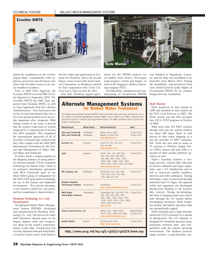 Maritime Reporter Magazine, page 28,  May 2013