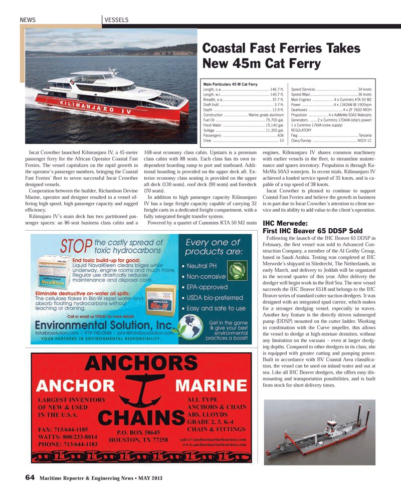 Maritime Reporter Magazine, page 64,  May 2013