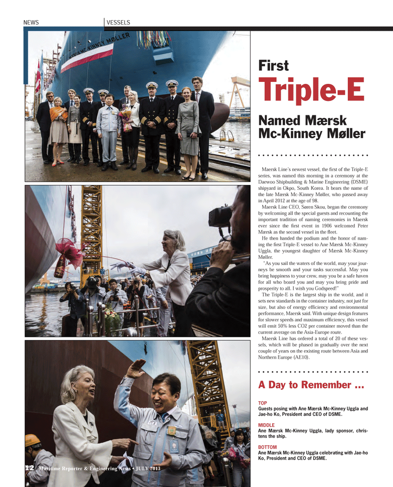 Maritime Reporter Magazine, page 12,  Jul 2013