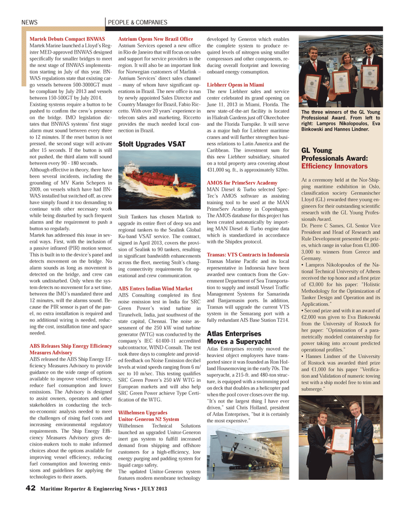 Maritime Reporter Magazine, page 42,  Jul 2013