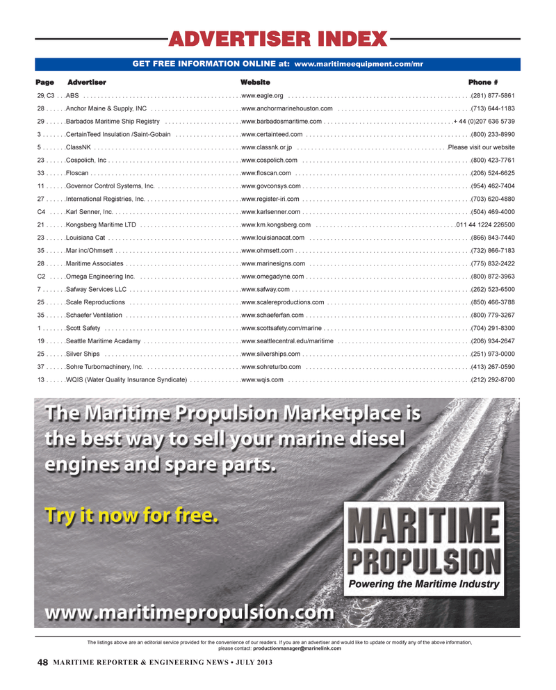 Maritime Reporter Magazine, page 48,  Jul 2013
