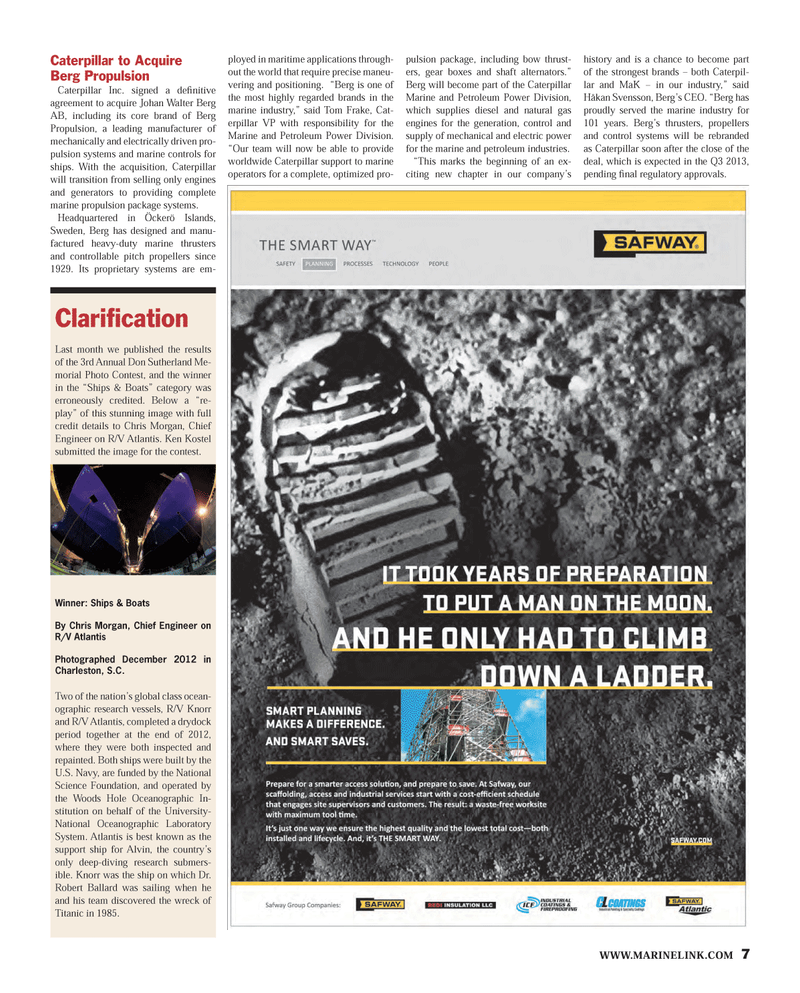Maritime Reporter Magazine, page 7,  Jul 2013