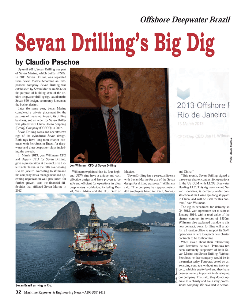 Maritime Reporter Magazine, page 32,  Aug 2013