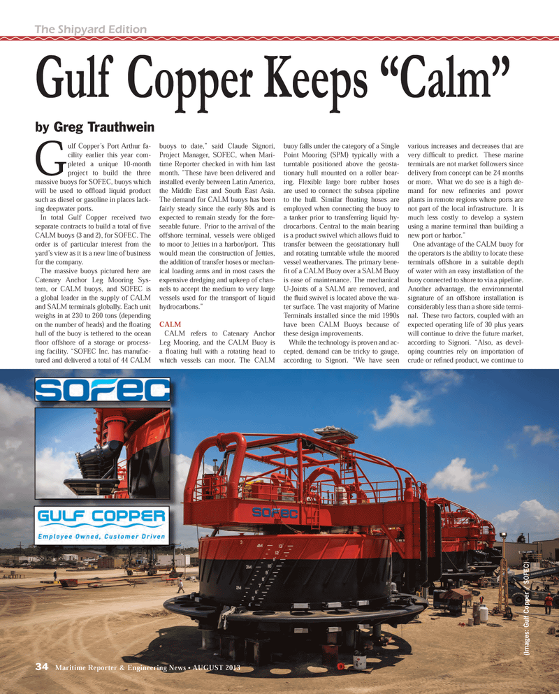 Maritime Reporter Magazine, page 34,  Aug 2013