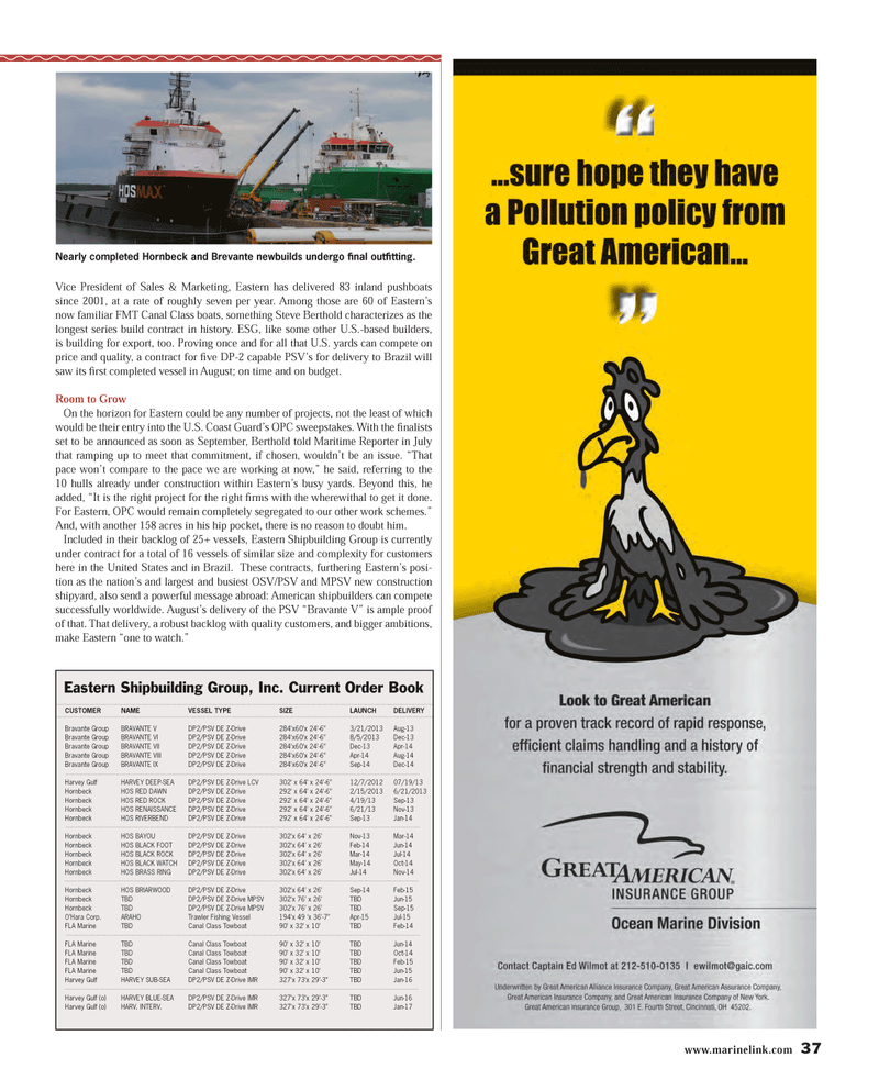 Maritime Reporter Magazine, page 37,  Aug 2013