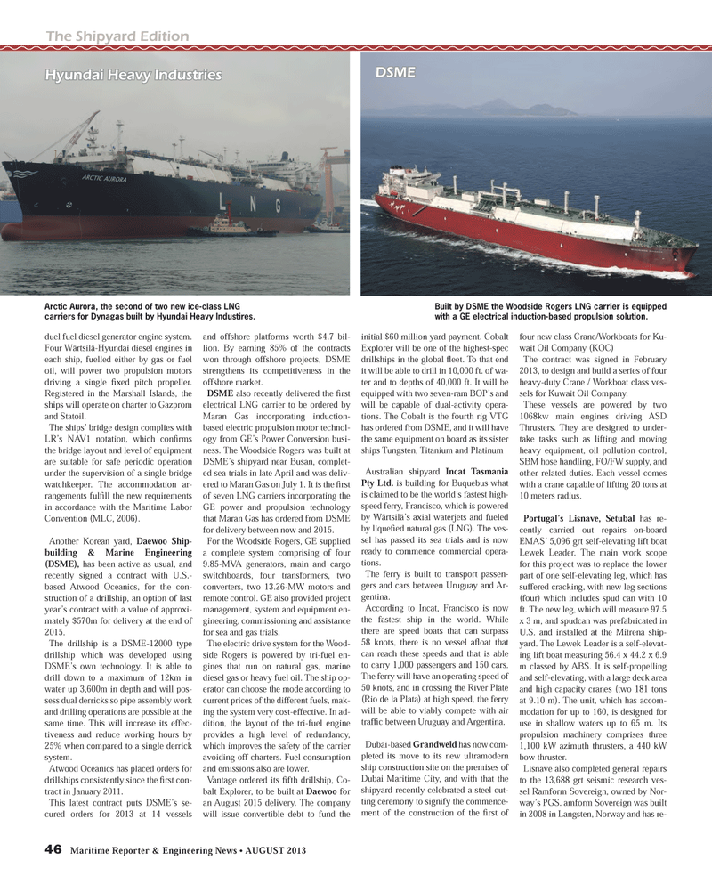 Maritime Reporter Magazine, page 46,  Aug 2013