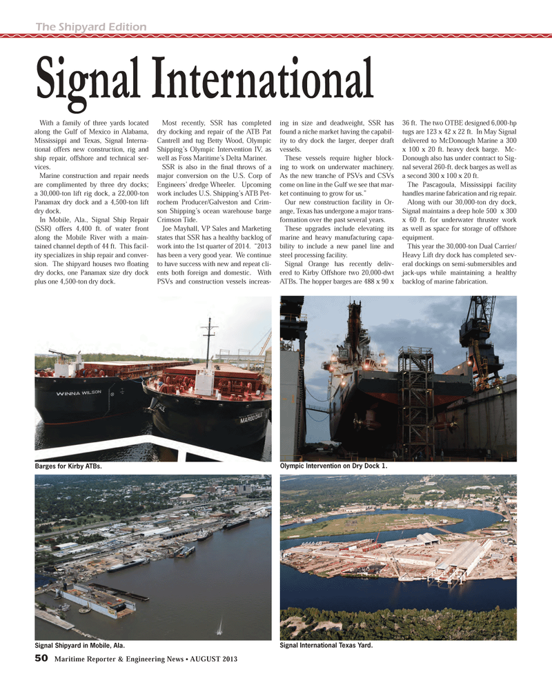 Maritime Reporter Magazine, page 50,  Aug 2013