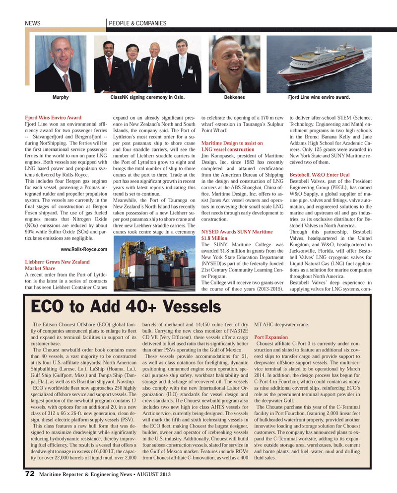 Maritime Reporter Magazine, page 72,  Aug 2013