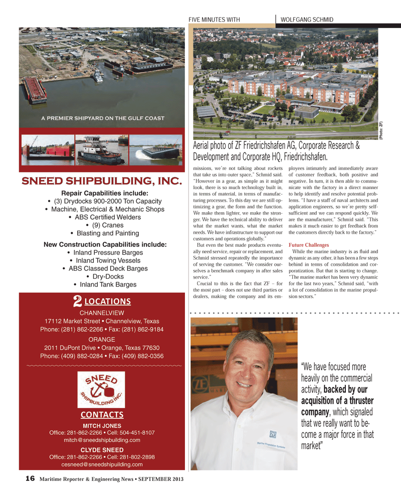 Maritime Reporter Magazine, page 16,  Sep 2013