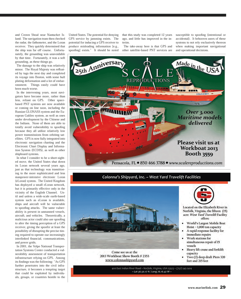 Maritime Reporter Magazine, page 29,  Sep 2013